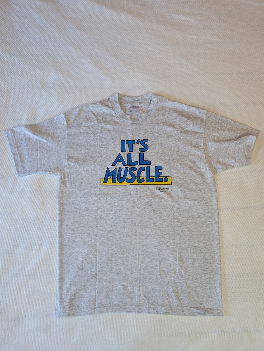 MINT Unworn Vintage 90s Shoebox Greetings Funny Muscle Tee - Deadstock